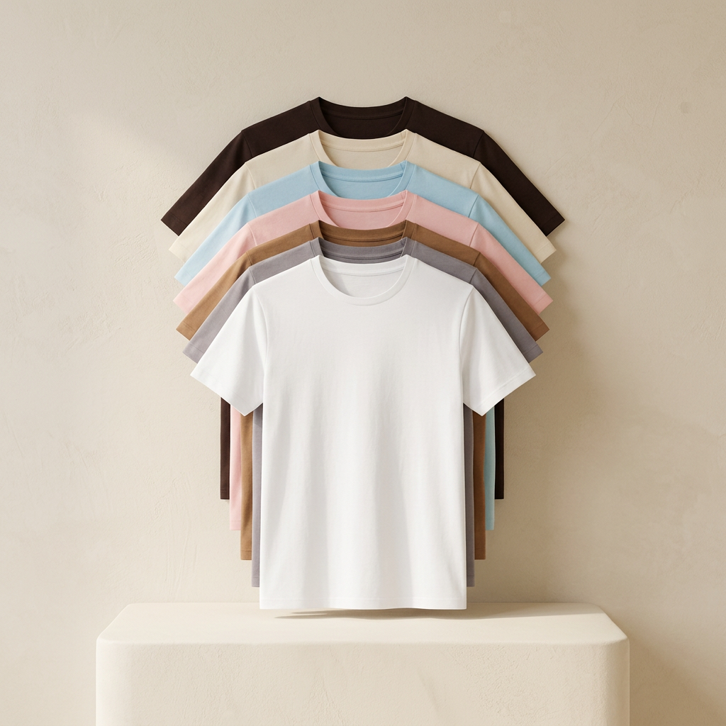Pier One 7-Pack T-Shirt – White/Black/Grey/Navy/Olive