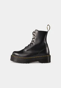 Dr. Martens Jadon black leather platform boot, side view