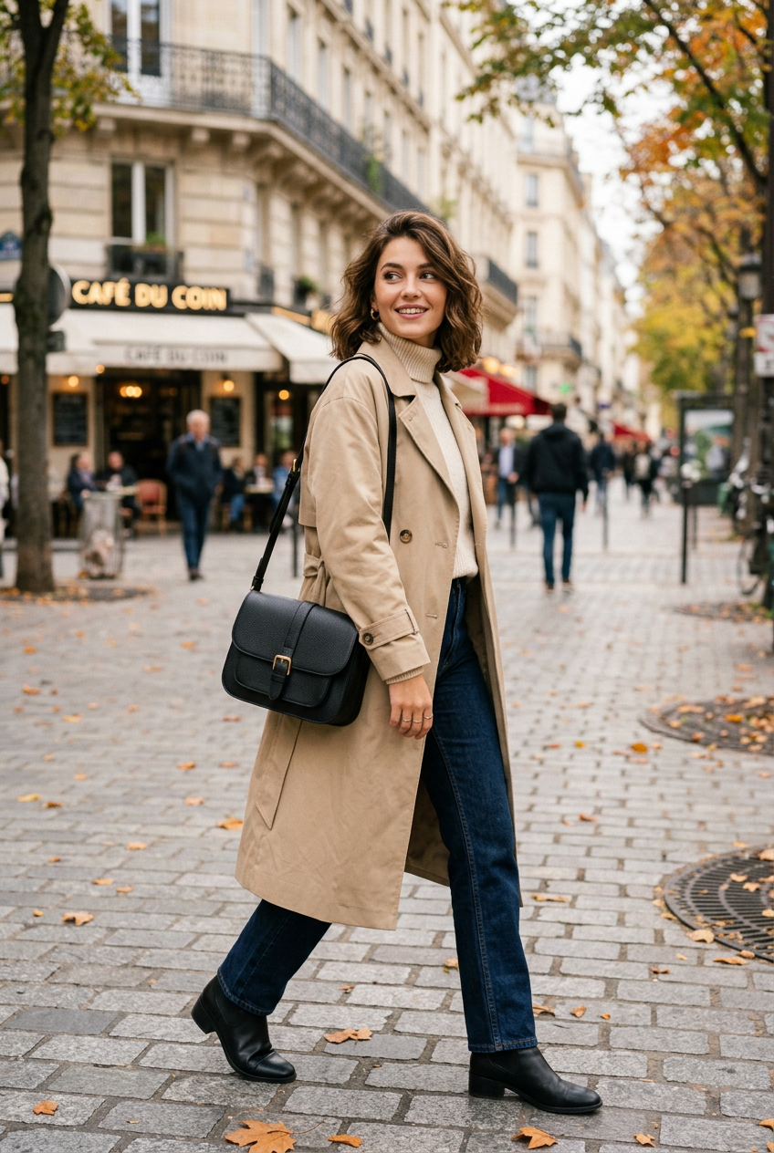 Black shoulder bag lifestyle shot