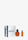 Armani Stronger With You Intensely gift set with fragrance bottle, travel spray and presentation box