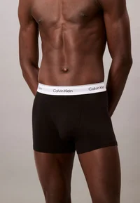 Calvin Klein black boxer briefs, waistband and fit detail