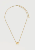 Even&Odd gold-coloured M initial necklace, full view