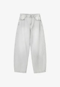 Bershka grey balloon baggy jeans, front product view