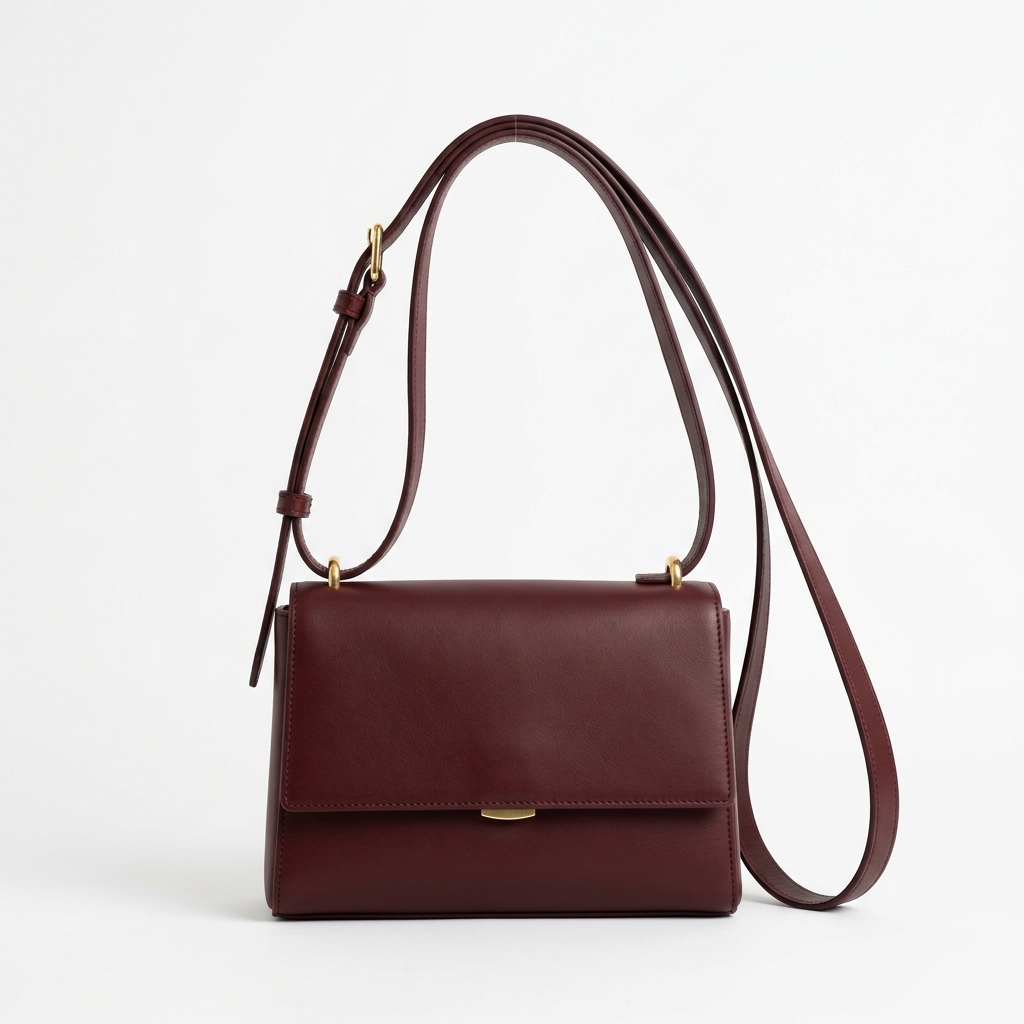 Burgundy dark red shoulder bag
