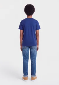 The North Face Bold Blue T-shirt, back view on model