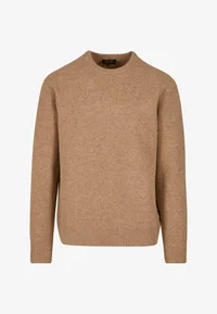 INDICODE JEANS beige knit sweater, front product view