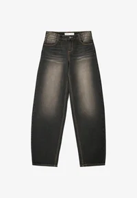 Bershka black balloon baggy jeans, front product view